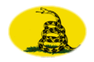 Gadsden (USA 1775 ca.)-Bandiera come vignetta ovale