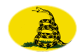 Gadsden (USA 1775 ca.)-Bandiera come vignetta ovale
