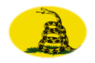 Gadsden (USA 1775 ca.)-Bandiera come vignetta ovale