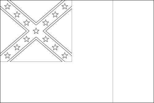 Contorno della bandiera Blood-Stained Banner (Stati Confederati 1865) da colorare