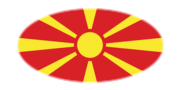Macedonia-Bandiera come vignetta ovale