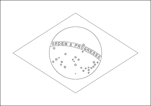 Contorno della bandiera Brasile da colorare