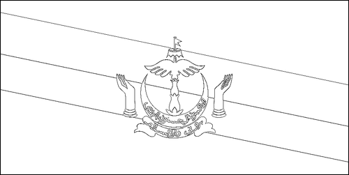 Contorno della bandiera Brunei Darussalam da colorare