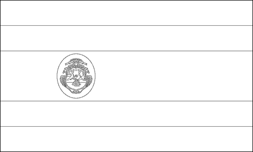 Contorno della bandiera Costa Rica da colorare
