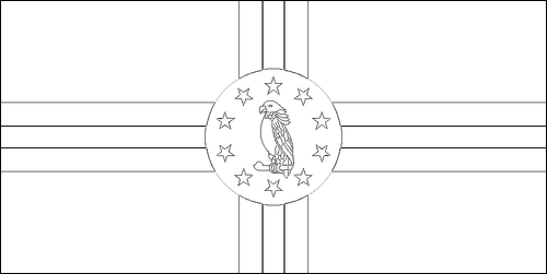 Contorno della bandiera Dominica da colorare