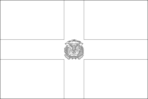 Contorno della bandiera Repubblica Dominicana da colorare
