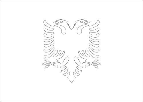 Contorno della bandiera Albania da colorare