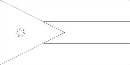 Contorno della bandiera Giordania da colorare