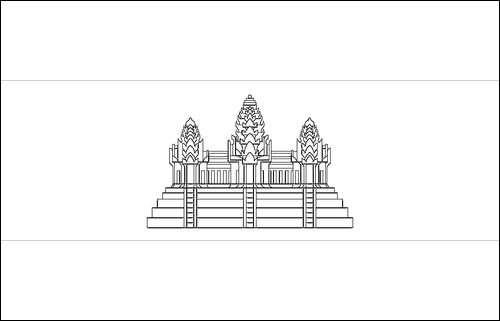 Contorno della bandiera Cambogia da colorare