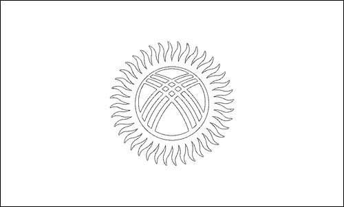 Contorno della bandiera Kirghizistan da colorare