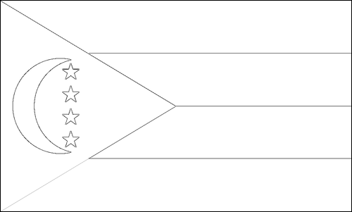 Contorno della bandiera Comore da colorare