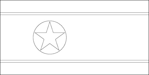 Contorno della bandiera Corea del Nord da colorare