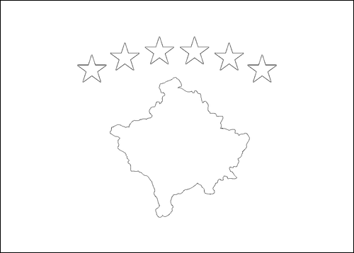 Contorno della bandiera Kosovo da colorare