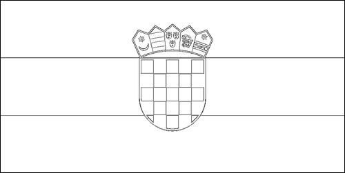 Contorno della bandiera Croazia da colorare