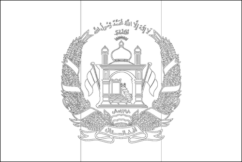 Contorno della bandiera Afghanistan da colorare