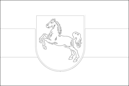Contorno della bandiera Bassa Sassonia da colorare