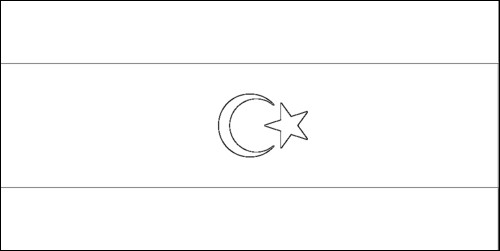 Contorno della bandiera Libia da colorare