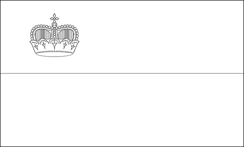 Contorno della bandiera Liechtenstein da colorare