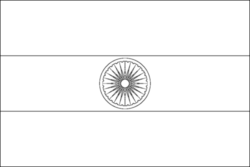 Contorno della bandiera India da colorare