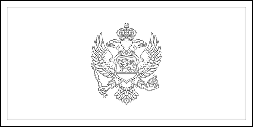 Contorno della bandiera Montenegro da colorare