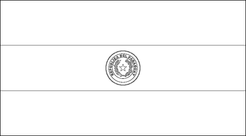 Contorno della bandiera Paraguay da colorare
