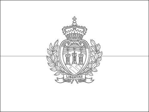 Contorno della bandiera San Marino da colorare