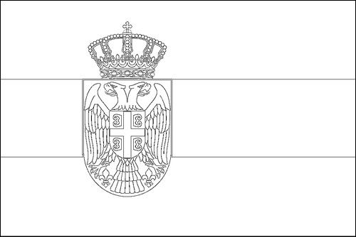 Contorno della bandiera Serbia da colorare