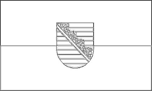 Contorno della bandiera Sassonia da colorare