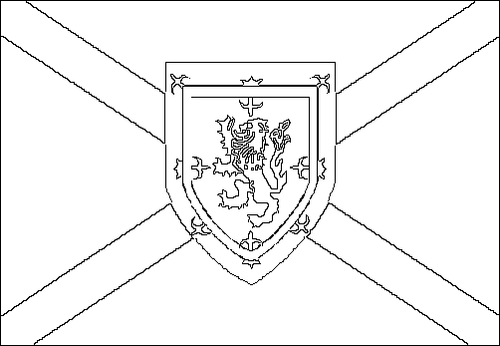 Contorno della bandiera Nuova Scozia da colorare