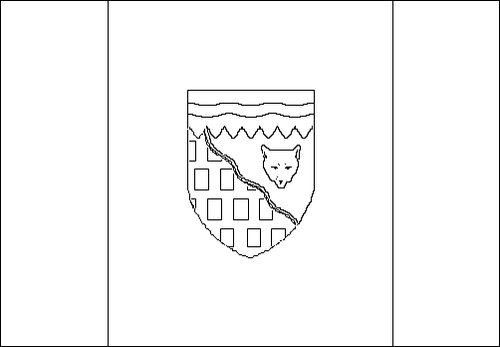 Contorno della bandiera Territori del Nord-Ovest da colorare