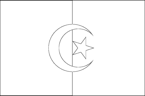 Contorno della bandiera Algeria da colorare