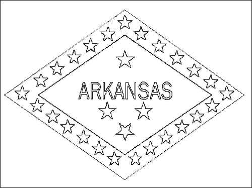 Contorno della bandiera Arkansas da colorare