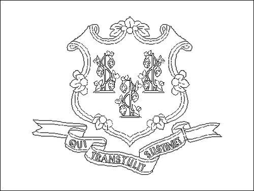 Contorno della bandiera Connecticut da colorare