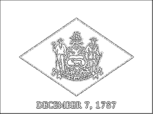Contorno della bandiera Delaware da colorare