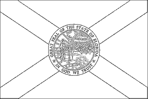 Contorno della bandiera Florida da colorare