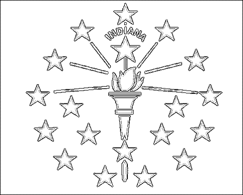 Contorno della bandiera Indiana da colorare
