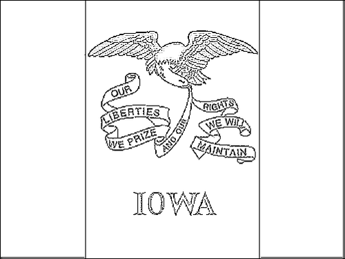 Contorno della bandiera Iowa da colorare