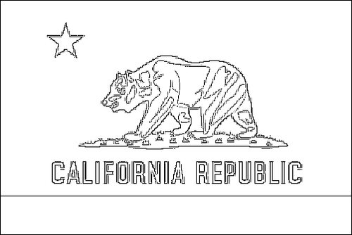 Contorno della bandiera California da colorare