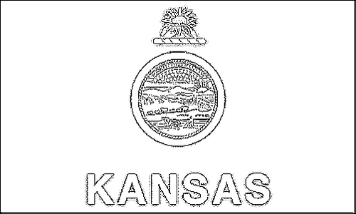 Contorno della bandiera Kansas da colorare