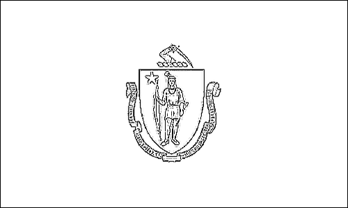 Contorno della bandiera Massachusetts da colorare