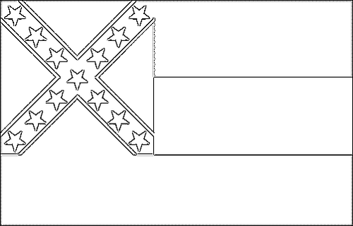 Contorno della bandiera Mississippi da colorare