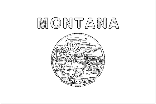 Contorno della bandiera Montana da colorare