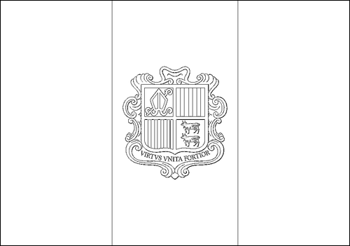 Contorno della bandiera Andorra da colorare