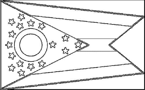 Contorno della bandiera Ohio da colorare
