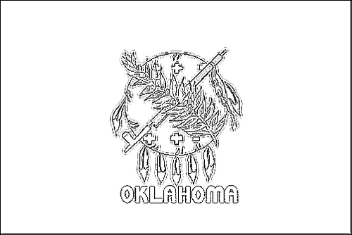 Contorno della bandiera Oklahoma da colorare