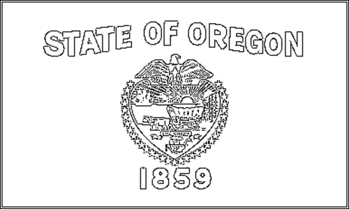 Contorno della bandiera Oregon da colorare