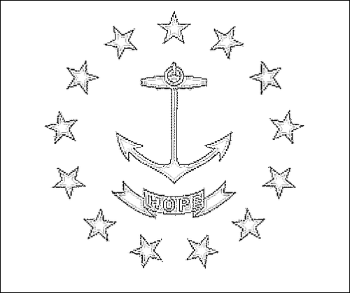 Contorno della bandiera Rhode Island da colorare