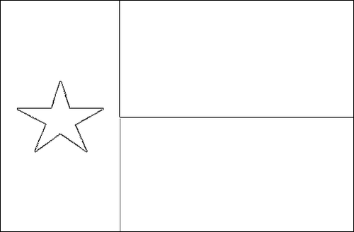 Contorno della bandiera Texas da colorare