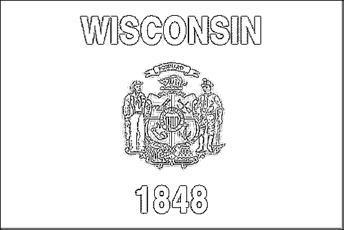 Contorno della bandiera Wisconsin da colorare