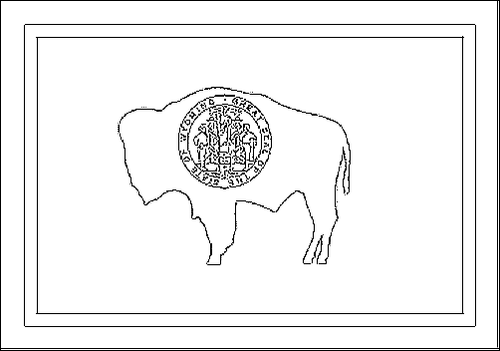 Contorno della bandiera Wyoming da colorare